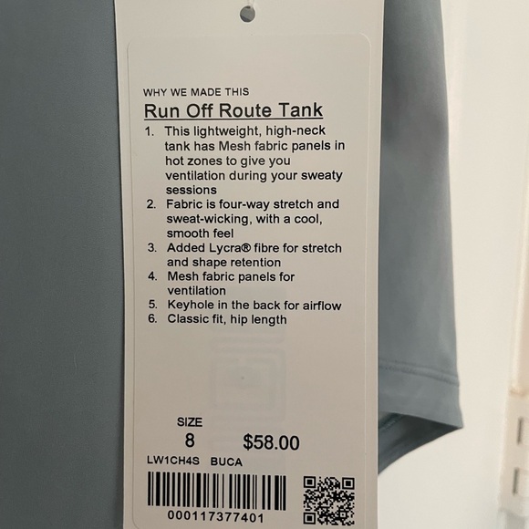NWT Lululemon Run Off Route Tank Top - Blue Cast - Picture 7 of 8